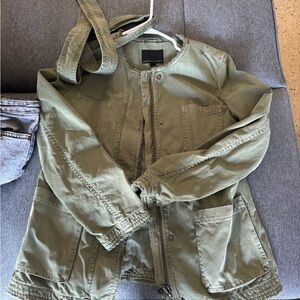 Banana Republic Olive Green Zip-Front Jacket